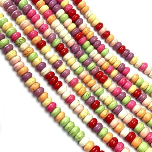Abacus Type Natural Stone Beads Mixing Turquoises Bracelet Necklace Jewelry For DIY Jewelry Birthday Gifts Size 4x6/5x8/6x10mm
