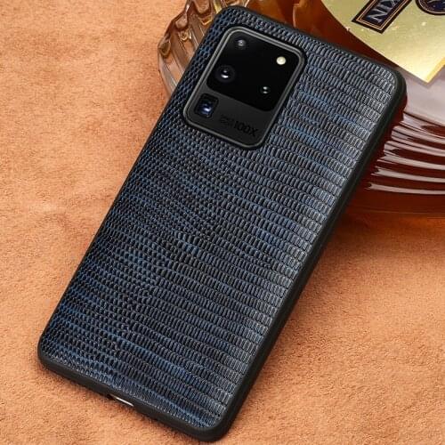 Genuine Leather Lizard Grain Case for Samsung Galaxy S20 S21 Ultra S20 FE S9 S8 S10 S21 Plus Note 20 10 A50 A71 A51 A31 M31 M51