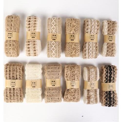 2m Jute Ribbon Vintage Burlap Lace Trim Ribbon For Home Wedding Party Supplies DIY Decoration Handmade Crafts mss05