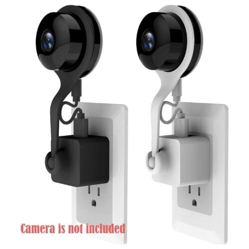 Gosear 360 Degree Rotation Holder AC Outlet Wall Hanger Mount Holder Bracket Socket with USB Cable for Xiaoyi YI Home Camera