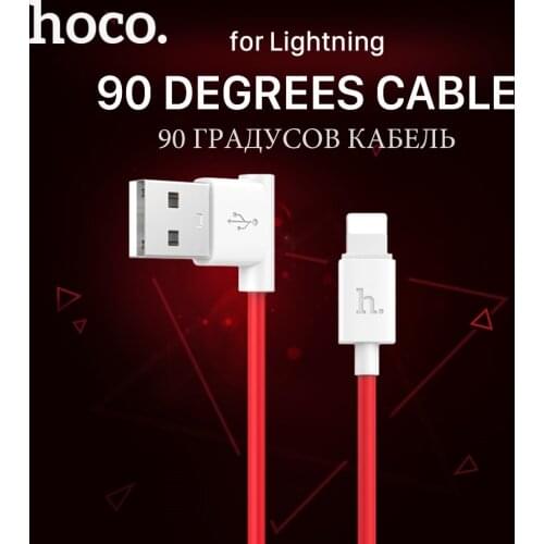 HOCO 90 Degrees Original Charging Data Cable for Apple Plug iPhone X 11 iPad USB Charger Wire Transfer Sync Mobile Phone Charger