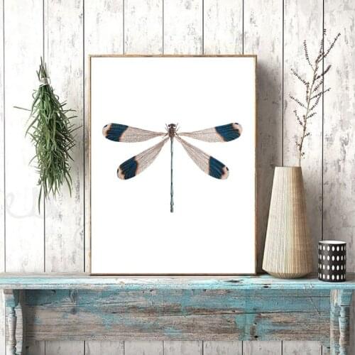 Insect Clipart "Giant Helicopter Damselfly" Canvas Art Poster Prints Dragonfly Art Painting Wall Picture for Living Room Decor
