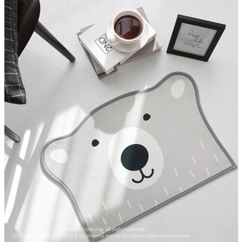 Soft Living Room Decoration Carpet, Modern Cartoon Bear Bedroom Kitchen Bathroom Absorbent Non-slip Floor Mat