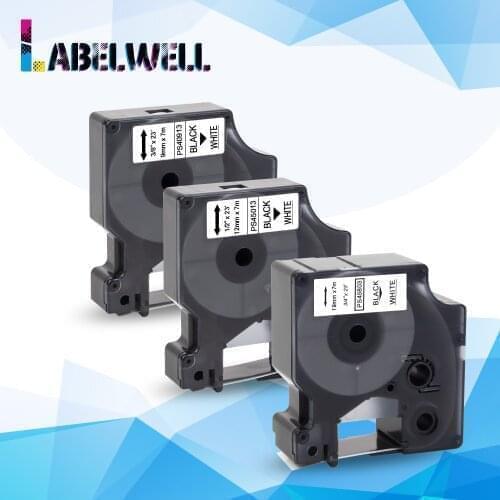 Labelwell Black on White for Dymo D1 45013 40913 45803 label tape compatible for Dymo Label Manager Maker 210 450 LM160 LM280