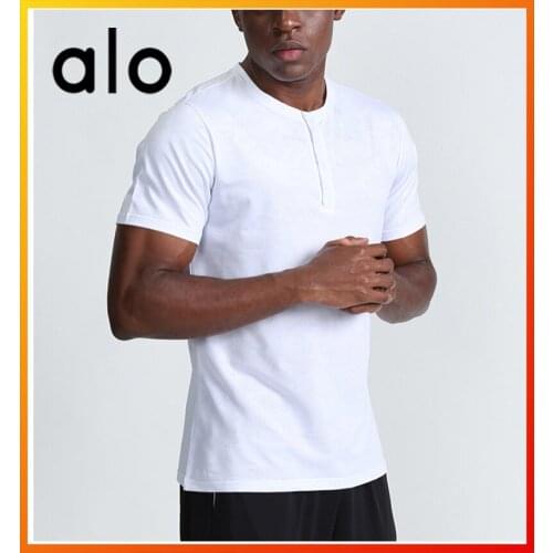Alo Yoga Summer New Mens Casual T-shirt Fitness Shirt Outdoor Fashion Short-sleeve Gym Sportswear Quick-drying breathable 79