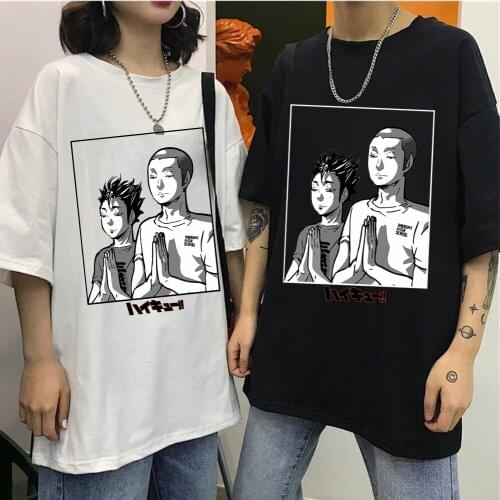 2021 Hot Sale Anime Haikyuu Manga T-Shirt Funny Cartoon Men Women Unisex Hip Hop O-neck Short Sleeves Hight Quality Tee