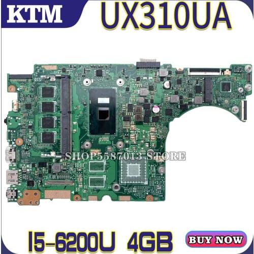 UX310UV Laptop motherboard for ASUS UX310UA (13 inch/14 INCH) UX310UAK UX310U original mainboard 4GB-RAM I5-6200U GM