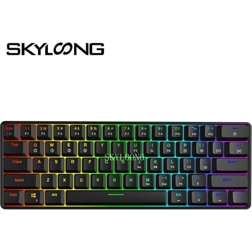 SKYLOONG Mini Keyboard GK61 USB Wired 61Keys Mechanical Keyboard USB Wired RGB Backlit Axis Gaming Keyboard for PC/WIN SK61