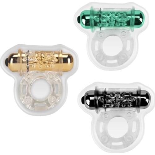 Male Penis Ring Vibrator Cock Ring Delay Ejaculation Silicone Penis Sleeve Elastic Vibrating Rings Erection Sex Toy For Men Gay