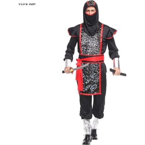 Men Halloween Japanese ninja warrior Costumes Adult Naruto Cosplay Carnival Purim parade Masquerade Stage Role Play party dress