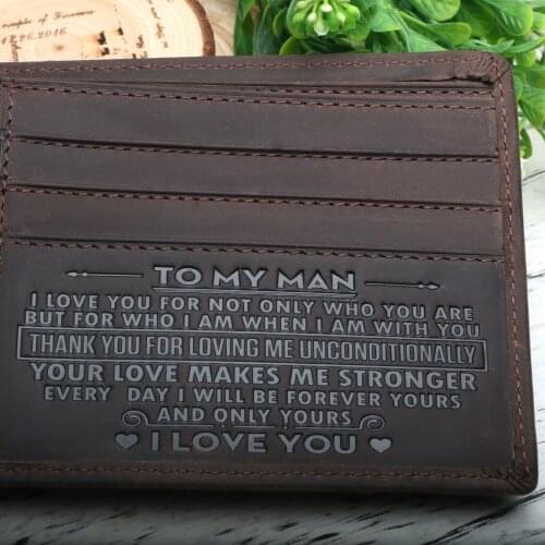 Mens Wallet - Leather Wallet, The Perfect Mens Gift, To My Mens Gift, Gifts for Husband, Son Gifts Personal Text Engraved Accept