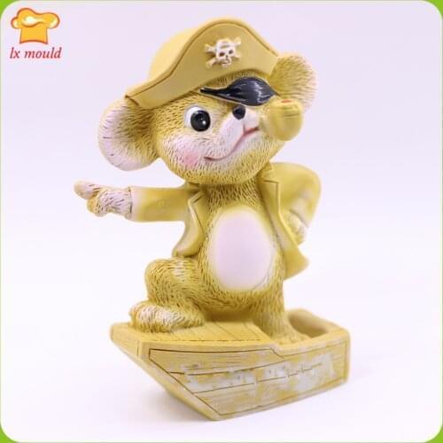 2020 New Pirate Mouse Silicone Mold Mascot Candle Soap Decoration Decoration Molds