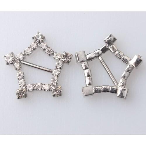 New Real 25mm 1" Silver Heart Rhinestone Embellishment Diy Upholstery Buckle For Wedding Invitation Card For Ribbon Slider 10pc