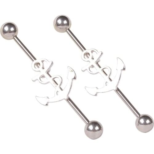 New arrival scaffold barbells surgical Stainless Steel big cross dangle industrial barbell piercing