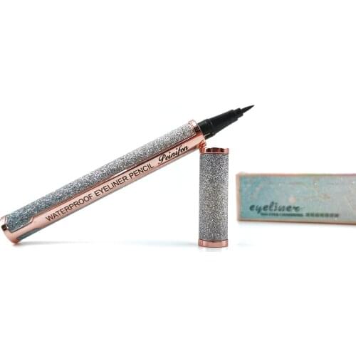 New Arrive Professional Makeup Level Waterproof Glitter Long Lasting Shiny Cool BlackLiquid Pen Eyeliner