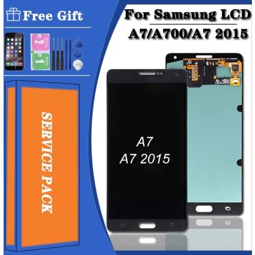 Original Super AMOLED LCD Display AAA+ For Samsung Galaxy A7 2015 A700 A700F LCD Display Touch Screen Digitizer Assembly
