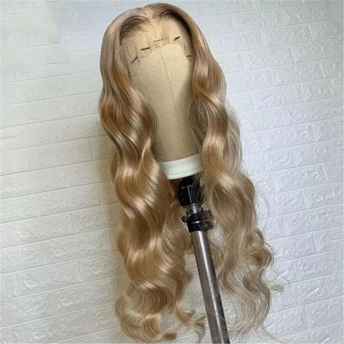 Transparent Lace Wig Ash Blond Water Wave Human Hair Remy Lace Front Wigs 13x4 Lace Blonde Wig with Baby Hair Bleach Knots