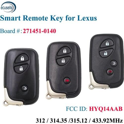 Fit For Lexus GS300 GS350 GS430 GS450H LS600H GS460 IS350 IS250 ES350 Smart Remote Car Key 4D Chip 271451-0140 FCC ID: HYQ14AAB