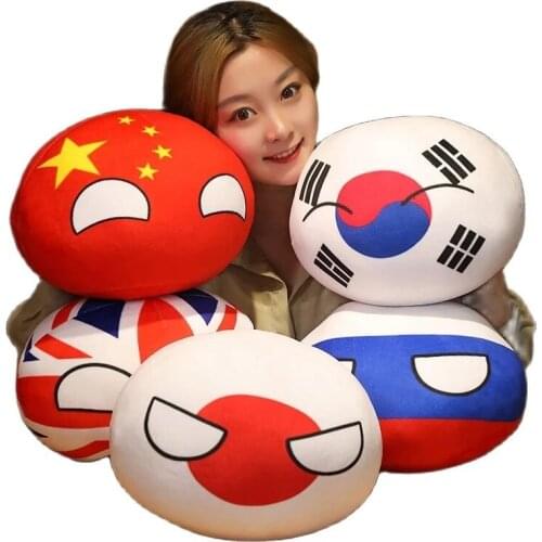 Polandball Plush Doll Countryball USSR USA FRANCE RUSSIA UK JAPAN GERMANY CANANDA ITALY Country Ball Toy Plush Pendant 10-40cm