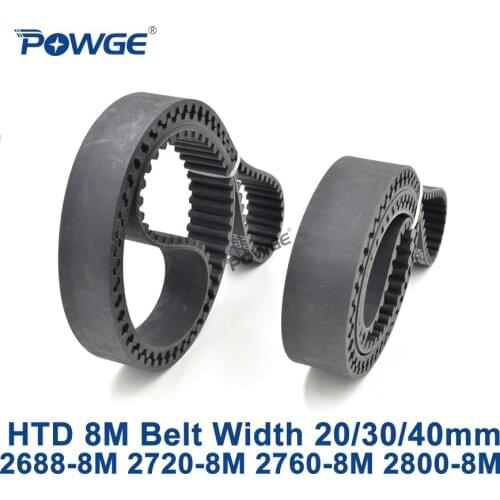 POWGE HTD 8M synchronous Timing belt C=2688/2720/2760/2800 width 20/30/40mm Teeth 336 340 345 350 HTD8M 2720-8M 2760-8M 2800-8M