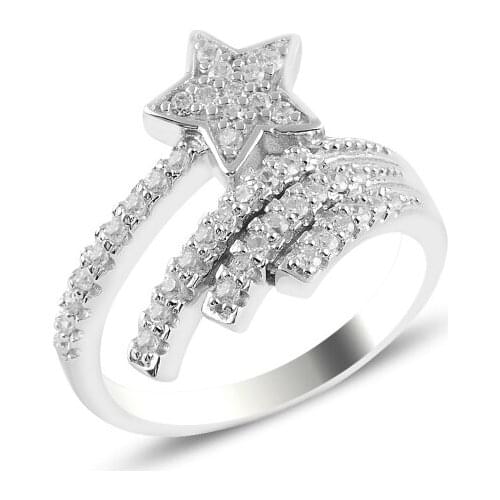 Silver 925 Sterling Comet Zİrkon Cubic Zirconia Ring