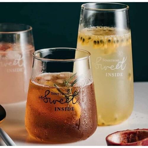 Glass Coffee Cup Brief Style Water Glass Milk Juice Dessert Cup Clear Glass Beer Mug Iced Tea Cafe Latte Cup Drinkware
