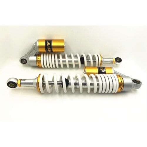 Universal 380mm Motorcycle Air Shock Absorber Rear Suspension For Honda Suzuki Kawasaki Yamaha Ducati Scooter ATV Silver + white