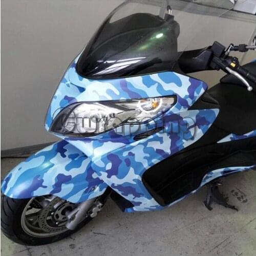 Blue Jumbo Navy Camouflage Motorcycle Wrapping Vinyl Adhesive Car Scooter Graphics Stickerbomb Roll Sheet 1.5m 2m 3m size