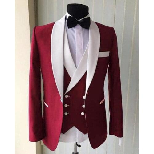 High Quality One Button Groomsmen Shawl Lapel Groom Tuxedos Men Suits Wedding/Prom Best Man Blazer ( Jacket+Pants+Tie+Vest) A160