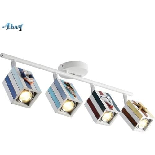 Mediterranean Lighting Bright Ceiling Lamps Bedroom Living Room Spotlights Led Track Modern Wall Childrens Room Decor Fixtures