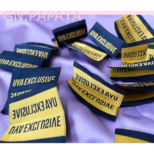 Custom High density Clothing Tag Woven Label main label damask label Embroidery Tags for Garment Bags DIY Sewing Accessories