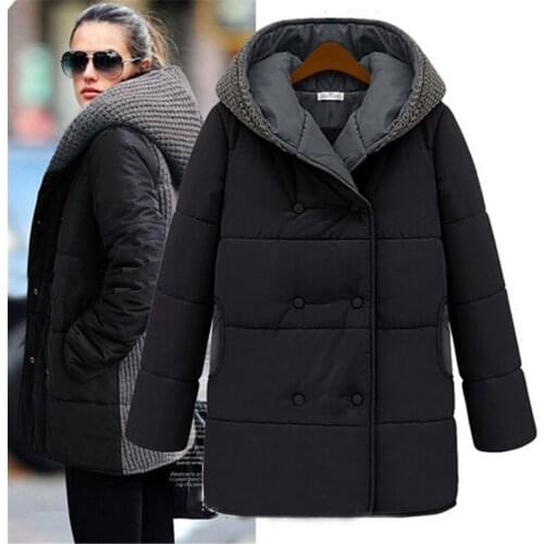 Womens Winter Jacket Europe Style Parka Women Jackets Down Cotton Long Overcoat Slim Hooded Plus Size Coats Outwear