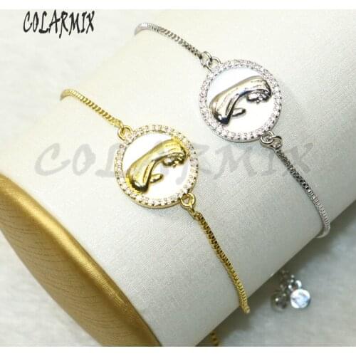 8 Pcs Religion jewelry Virgin mary bracelets mix colors charm bracelets zircon accessories jewlery for women 9583