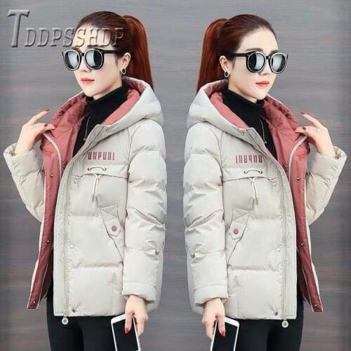 Harajuku Parkas Short Padded Womens Parka 5 Colors Can Choose Hooded Female Coat