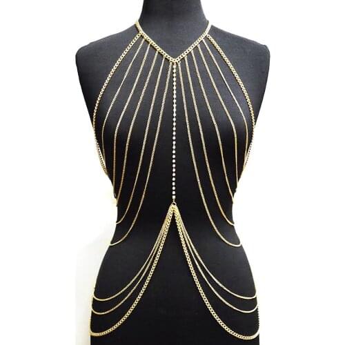 New Fashion Womens Sexy sequines Bra Bikini Beach Harness Necklace Belly Chain Fashion Jewelry free shipping