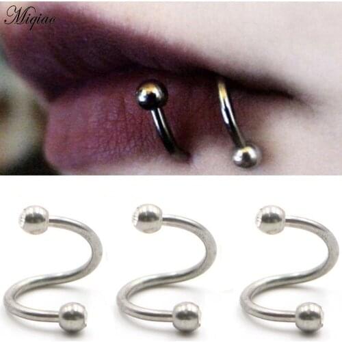 Miqiao 2pcs Hot Selling European and American Body Piercing Jewelry Sexy Stainless Steel Lip Nails