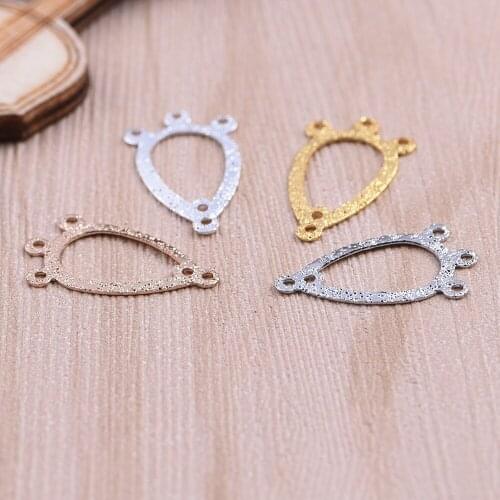 21.5 * 11mm hollow single-sided frosted waterdrop porous necklace pendant pendant multi-color electroplating jewelry accessories