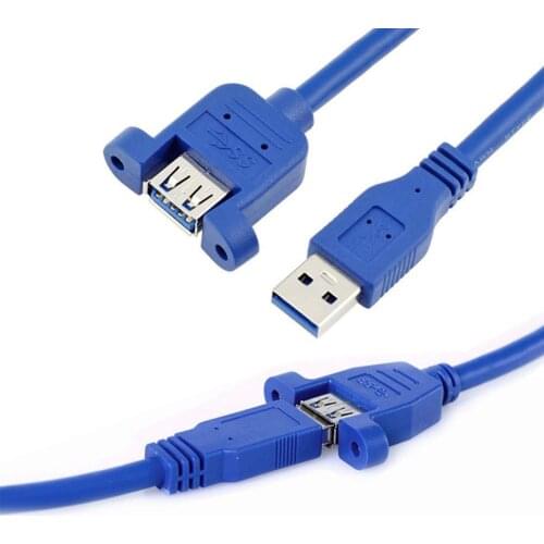 50CM/1M USB 3.0 Panel-Mount Type A Male to Type A Female Cable