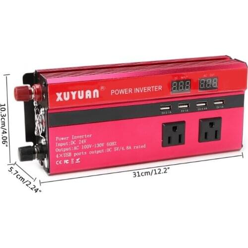 5000W Solar Power Inverter Sine Wave LED 4 USB DC12/24V To AC110V/220V Convert 270E