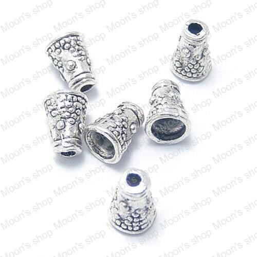 8*6mm Antique Silver color Alloy Bead Caps Findings Accessories 50 pieces(JM1866)