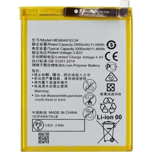 Battery for Huawei P8 Lite, P9 P20 Honor 9 P10 Lite, Mpn Original: Hb366481Ecw