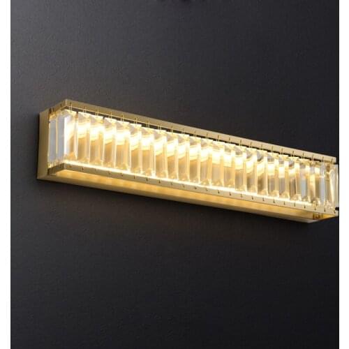 American copper crystal light luxury mirror front wall lamp postmodern makeup lamp dressing bathroom bathroom mirror