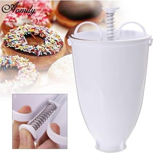 Aomily Doughnut Maker Plastic Batter Baking Decorating Tools Dispenser DIY Donut Cookies Tools Tart Making Kitchen Bakeware
