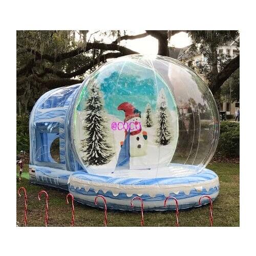 Free shipping to door!new style big inflatable balloon, X mas decoration inflatable snow globe with tunnel