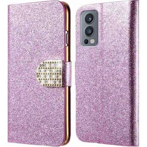 Glitter Diamond Flip Case for One Plus Nord N200 N100 N10 CE 5G Wallet Cover on OnePlus Nord 2 5G Smartphone Global Version Case