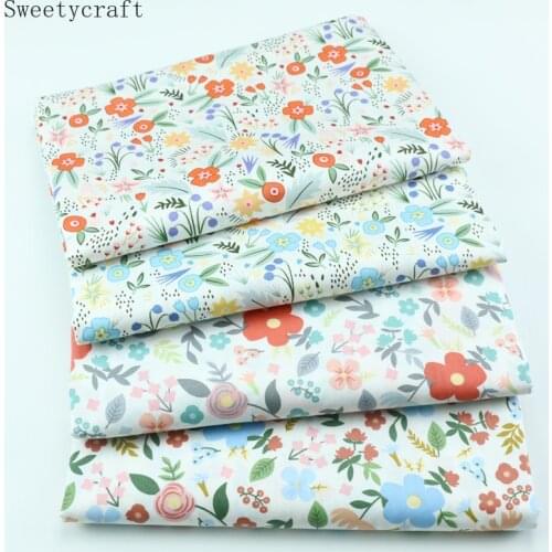Flower Fabric Cotton Per Half Meter 2021 for Sewing Children Dresses Bedding Material Accessories Hometextile Clothes 160x50cm