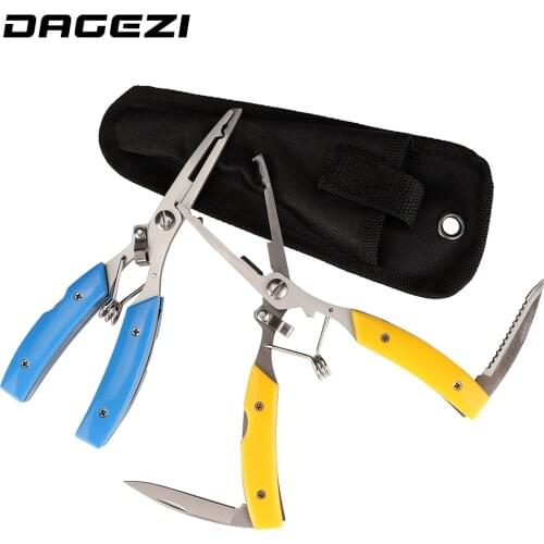 DAGEZI Multifunctional Fishing Plier two colors Stainles Steel Carp Fishing Accessories Fishing tackle cut Line Cutter Scissors