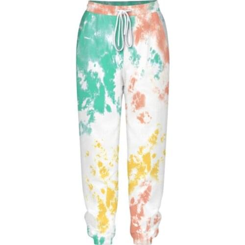 Women Tie-Dye Workout Loose Harem Pants Drawstring High Waist Joggers Sweatpants A0NF