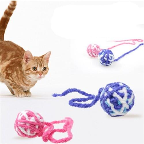 Interactive Cat Toys Ball Kitten Molar Clean Teeth Bite Biting Puzzle Chew Toy Puppy Scratch Resistant Hand Made Rolling Balls