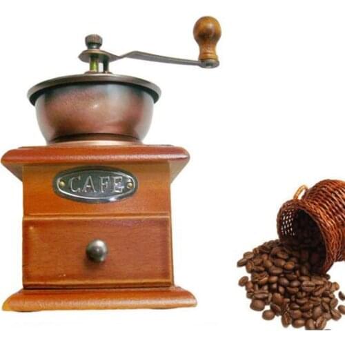 Classic Wood Wooden Hand Shake Coffee Grinder Bean Spice Black Pepper Grinder Pepper Washed Manually Tool Cafe Grinder Machine